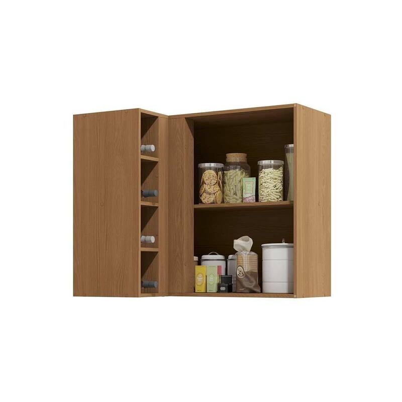 Armário Cozinha Canto Reto Vibra T652 c/ 1 Porta 98cm Canela/Verde